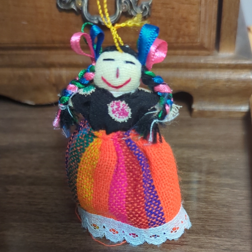 Colorful Handmade Doll with Braided Hair